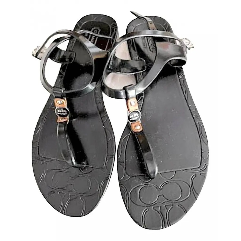 Coach Women’s Black Piccadilly Jelly Thong Sandals